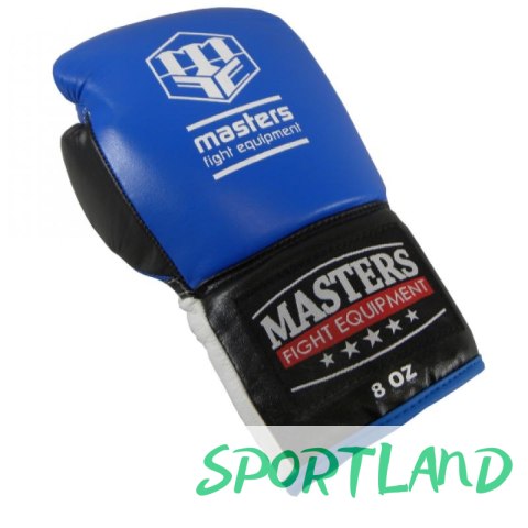 Rękawice bokserskie Masters RBT-600 01600-0802 niebiesko-biało-czarny+10 oz Rękawice bokserskie Masters RBT-600 01600-0802 niebiesko-biało-czarny+10 oz