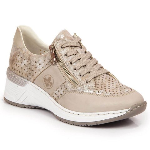 Sneakersy na koturnie Rieker W N4327-80 beżowe 37 Sneakersy na koturnie Rieker W N4327-80 beżowe 37