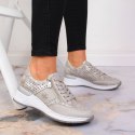 Sneakersy na koturnie Rieker W N4327-80 beżowe 39