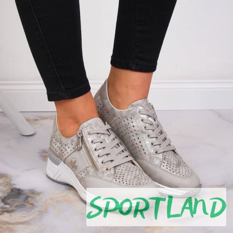 Sneakersy na koturnie Rieker W N4327-80 beżowe 39 Sneakersy na koturnie Rieker W N4327-80 beżowe 39