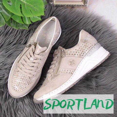 Sneakersy na koturnie Rieker W N4327-80 beżowe 39 Sneakersy na koturnie Rieker W N4327-80 beżowe 39