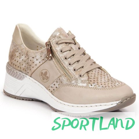 Sneakersy na koturnie Rieker W N4327-80 beżowe 39 Sneakersy na koturnie Rieker W N4327-80 beżowe 39