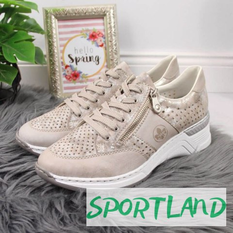 Sneakersy na koturnie Rieker W N4327-80 beżowe 39 Sneakersy na koturnie Rieker W N4327-80 beżowe 39