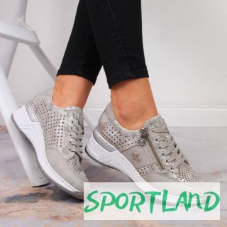 Sneakersy na koturnie Rieker W N4327-80 beżowe 40