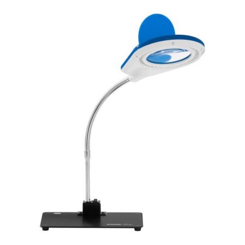 Lampka biurkowa LED bezcieniowa ze szkłem powiększającym 5x/10x - Niebieska Lampka biurkowa LED bezcieniowa ze szkłem powiększającym 5x/10x - Niebieska