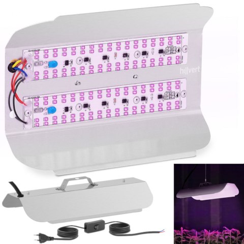 Lampa do wzrostu uprawy roślin pełne spektrum 25 x 17 cm 136 LED 100 W srebrna Lampa do wzrostu uprawy roślin pełne spektrum 25 x 17 cm 136 LED 100 W srebrna