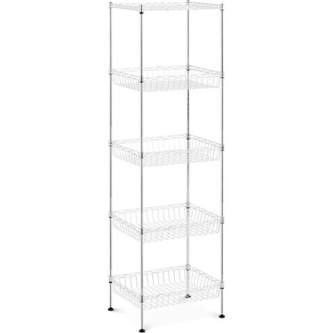 Regał druciany metalowy do magazynu garderoby 5 koszy 45 x 35 x 152 cm do 100 kg Regał druciany metalowy do magazynu garderoby 5 koszy 45 x 35 x 152 cm do 100 kg