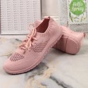 Buty sportowe ażurowe News W EVE211D pudrowy róż 38