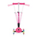 Hulajnoga 3-kołowa Globber Foldable Lights Fuchsia Jr 437-110 N/A