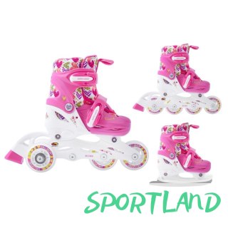 Wrotki-rolki-łyżwy regulowane Smj sport Combo Hearts 3w1 Led Jr HS-TNK-000011510 30-33