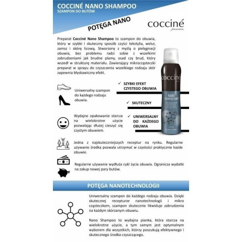 Pianka czyszcząca do skór i tekstyliów Coccine DA0277 szt Pianka czyszcząca do skór i tekstyliów Coccine DA0277 szt
