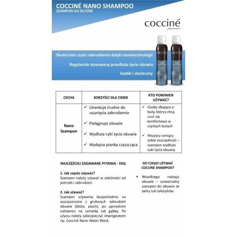 Pianka czyszcząca do skór i tekstyliów Coccine DA0277 szt Pianka czyszcząca do skór i tekstyliów Coccine DA0277 szt