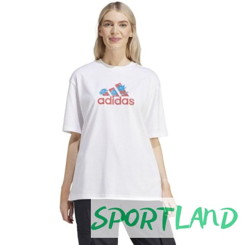 Koszulka damska adidas Flower Pack Badge of Sport biała IT1421 M Koszulka damska adidas Flower Pack Badge of Sport biała IT1421 M