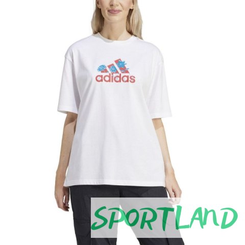 Koszulka damska adidas Flower Pack Badge of Sport biała IT1421 M Koszulka damska adidas Flower Pack Badge of Sport biała IT1421 M