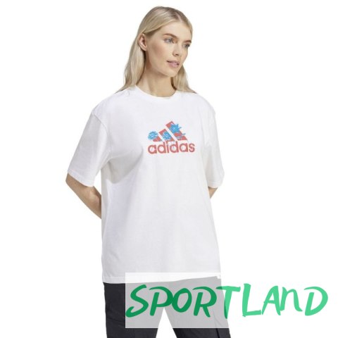 Koszulka damska adidas Flower Pack Badge of Sport biała IT1421 M Koszulka damska adidas Flower Pack Badge of Sport biała IT1421 M