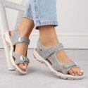 Komfortowe sandały Rieker W RKR674 szare 38 Komfortowe sandały Rieker W RKR674 szare 38