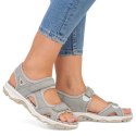 Komfortowe sandały Rieker W RKR674 szare 38 Komfortowe sandały Rieker W RKR674 szare 38