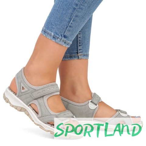 Komfortowe sandały Rieker W RKR674 szare 38 Komfortowe sandały Rieker W RKR674 szare 38