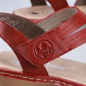 Skórzane komfortowe sandały Rieker W RKR685 czerwone 38