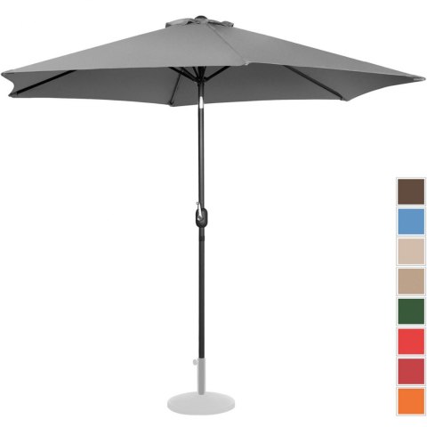 Parasol ogrodowy okrągły duży uchylny z korbką śr. 300 cm ciemnoszary Parasol ogrodowy okrągły duży uchylny z korbką śr. 300 cm ciemnoszary