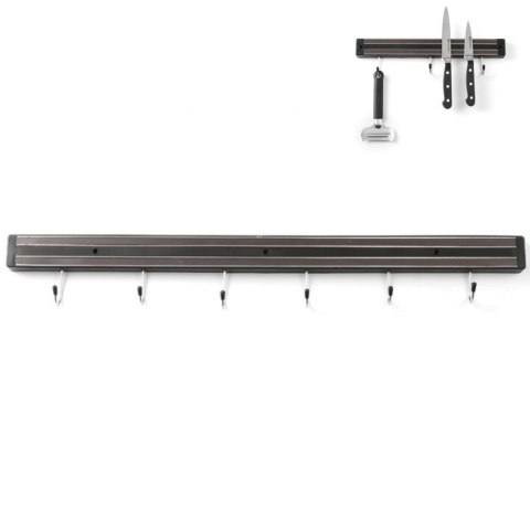 Listwa magnetyczna na noże z haczykami dł. 600 mm - Hendi 820407 Listwa magnetyczna na noże z haczykami dł. 600 mm - Hendi 820407
