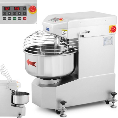 Miesiarka mikser spiralny do ciasta ze stałą dzieżą 33 l 1800 W Miesiarka mikser spiralny do ciasta ze stałą dzieżą 33 l 1800 W