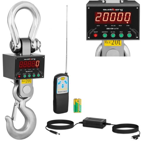Waga hakowa podwieszana magazynowa z pilotem LED do 20000 kg Waga hakowa podwieszana magazynowa z pilotem LED do 20000 kg