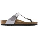 Japonki damskie Birkenstock Gizeh Birko-Flor srebrne regular szerokie (0043851) 35.0