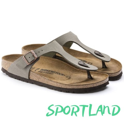 Japonki damskie szare-beżowe Birkenstock Gizeh Birko-Flor Nubuck Stone regular szerokie (43391) 41.0 Japonki damskie szare-beżowe Birkenstock Gizeh Birko-Flor Nubuck Stone regular szerokie (43391) 41.0