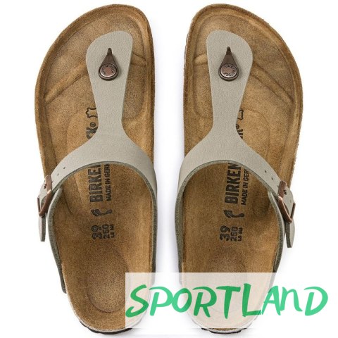 Japonki damskie szare-beżowe Birkenstock Gizeh Birko-Flor Nubuck Stone regular szerokie (43391) 41.0 Japonki damskie szare-beżowe Birkenstock Gizeh Birko-Flor Nubuck Stone regular szerokie (43391) 41.0
