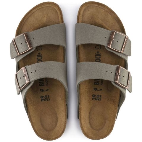 Klapki damskie/męskie Birkenstock Arizona Birko-Flor Nubuck Stone regular szerokie szare (0151211) 43.0 Klapki damskie/męskie Birkenstock Arizona Birko-Flor Nubuck Stone regular szerokie szare (0151211) 43.0