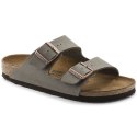 Klapki damskie/męskie Birkenstock Arizona Birko-Flor Nubuck Stone regular szerokie szare (0151211) 43.0