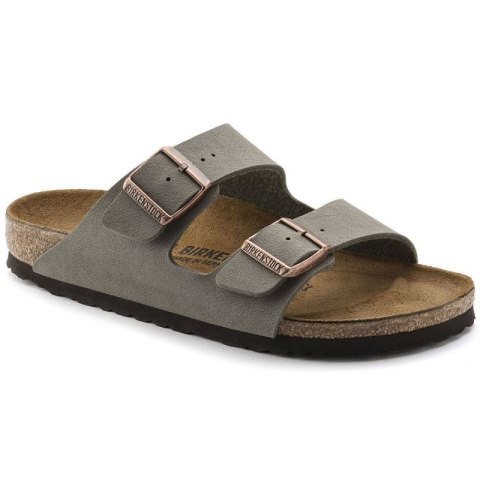 Klapki damskie/męskie Birkenstock Arizona Birko-Flor Nubuck Stone regular szerokie szare (0151211) 43.0 Klapki damskie/męskie Birkenstock Arizona Birko-Flor Nubuck Stone regular szerokie szare (0151211) 43.0