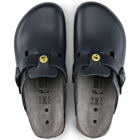 Chodaki damskie Birkenstock Boston ESD Blue skóra naturalna klapki narrow wąskie (0061388) 42.0 Chodaki damskie Birkenstock Boston ESD Blue skóra naturalna klapki narrow wąskie (0061388) 42.0