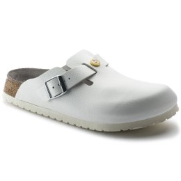Chodaki damskie Birkenstock Boston ESD White skóra naturalna klapki medyczne narrow wąskie (0061378) 36.0
