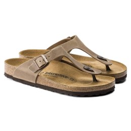 Japonki damskie Birkenstock Gizeh Oiled Leather Tabacco Brown Narrow wąskie (0943813) 36.0