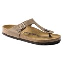 Japonki damskie Birkenstock Gizeh Oiled Leather Tabacco Brown Narrow wąskie (0943813) 36.0