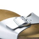 Klapki damskie Birkenstock Madrid Birko-Flor Silver srebrne regular szerokie (0040411) 35.0
