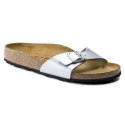Klapki damskie Birkenstock Madrid Birko-Flor Silver srebrne regular szerokie (0040411) 36.0