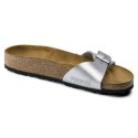 Klapki damskie Birkenstock Madrid Birko-Flor Silver srebrne regular szerokie (0040411) 36.0