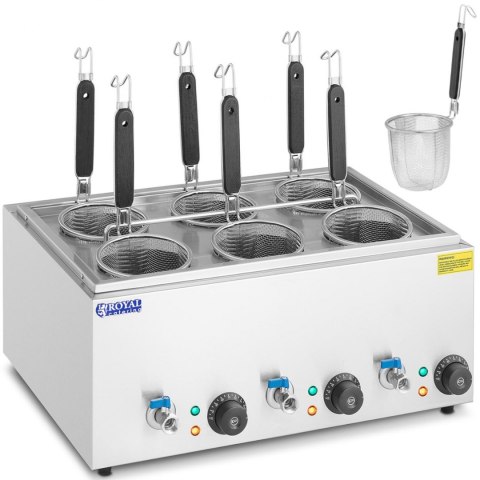Makaroniarka warnik do gotowania makaronu z kranikami 6 koszy 3 x 6,5 l 3000 W Makaroniarka warnik do gotowania makaronu z kranikami 6 koszy 3 x 6,5 l 3000 W