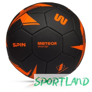 Piłka nożna Meteor Spin 5 czarny/pomarańczowy 17272 uniw