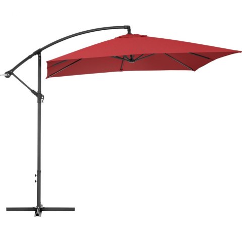 Parasol ogrodowy na wysięgniku kwadratowy 250 x 250 cm bordowy Parasol ogrodowy na wysięgniku kwadratowy 250 x 250 cm bordowy