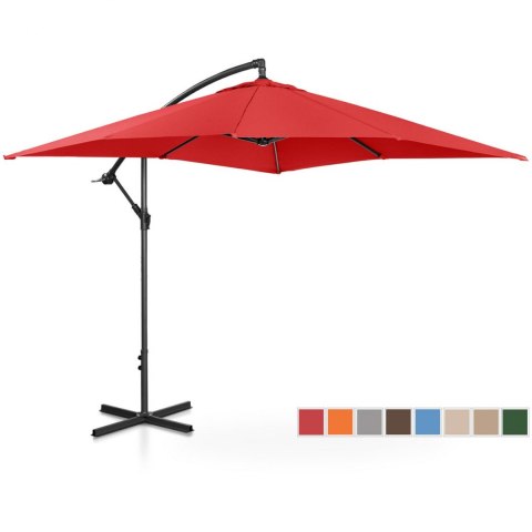 Parasol ogrodowy na wysięgniku kwadratowy 250 x 250 cm czerwony Parasol ogrodowy na wysięgniku kwadratowy 250 x 250 cm czerwony