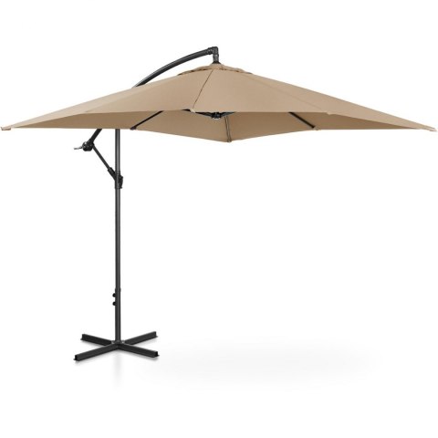 Parasol ogrodowy na wysięgniku kwadratowy 250 x 250 cm szarobrązowy Parasol ogrodowy na wysięgniku kwadratowy 250 x 250 cm szarobrązowy