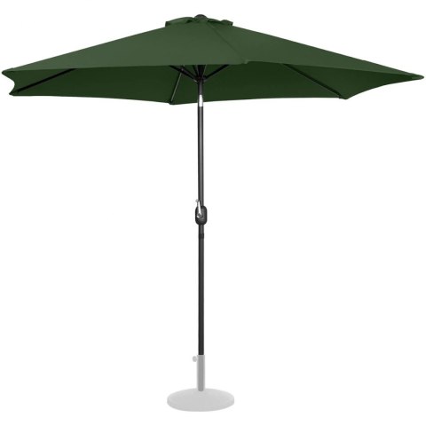 Parasol ogrodowy okrągły duży uchylny z korbką śr. 300 cm zielony Parasol ogrodowy okrągły duży uchylny z korbką śr. 300 cm zielony