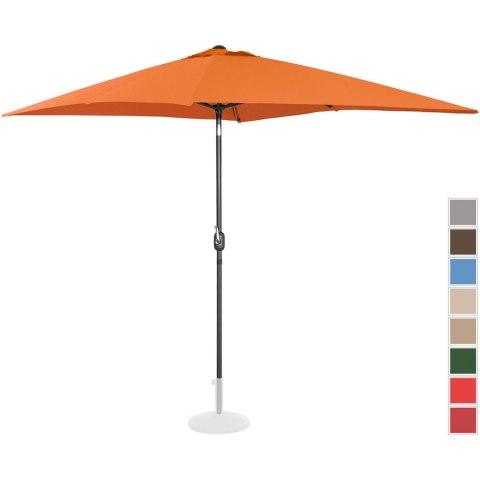 Parasol ogrodowy prostokątny uchylny z korbką 200 x 300 cm pomarańczowy Parasol ogrodowy prostokątny uchylny z korbką 200 x 300 cm pomarańczowy