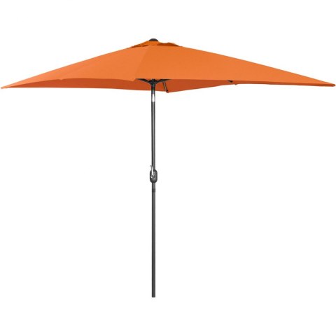 Parasol ogrodowy prostokątny uchylny z korbką 200 x 300 cm pomarańczowy Parasol ogrodowy prostokątny uchylny z korbką 200 x 300 cm pomarańczowy