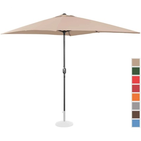 Parasol ogrodowy prostokątny z korbką 200 x 300 cm kremowy Parasol ogrodowy prostokątny z korbką 200 x 300 cm kremowy