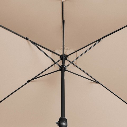 Parasol ogrodowy prostokątny z korbką 200 x 300 cm kremowy Parasol ogrodowy prostokątny z korbką 200 x 300 cm kremowy